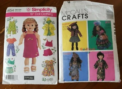 18 inch Doll SEWING PATTERN Simplicity 4654 M9118 wardrobe costume - Image 1 of 4