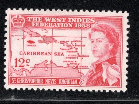 BRITISH ST CHRISTOPHER NEVIS ANGUILLA  STAMPS  MINT HINGED LOT 1152AT Cover