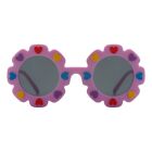 Małe i małe dziewczynki Okulary przeciwsłoneczne Oversize Okrągłe kwiaty z sercami UV 400