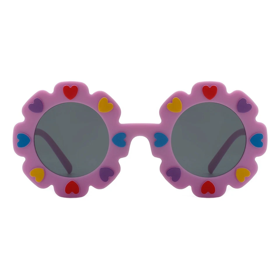 Gafas de sol redondas de gran tamaño con corazones UV 400 para niños pequeños y niñas pequeñas Foto 1 de 4