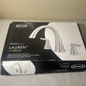 NEW Jacuzzi Lauren Brushed Nickel 2-handle Deck Mount Roman Bathtub Faucet - Picture 1 of 9