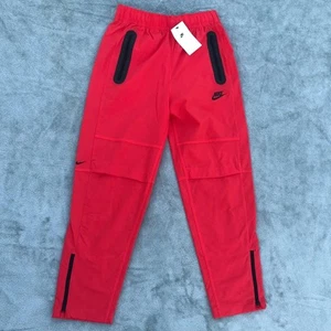 Nike Tech Woven Jogger Pants Youth Large Crimson Black Tapered New With Tags - Picture 1 of 15
