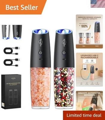 Juego de agitadores eléctricos de sal y pimienta Gravity - RECARGABLE MEJORADO... Foto 1 de 4