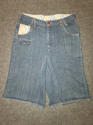 "De colección Gino Green Global Hombres 36 Pantalones Cortos Denim Cortados Personalizados 14"" Entrepierna Hip Hop" Foto 1 de 4