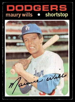 1971 Topps Maury Wills Los Angeles Dodgers #385 Foto 1 de 2