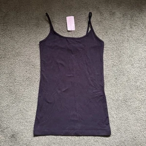 NWT Forever 21 Black Cotton Tank Top Camisole Size Small - Picture 1 of 4