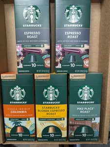 Starbucks Nespresso For Original Machines, 5 Boxes total 50 caps 4 Flavours  - Picture 1 of 3
