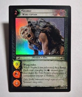 LOTR TCG Battle of Helm's Deep SHARKU WARG-CAPTAIN 5R58 FOIL LP - Image 1 of 4