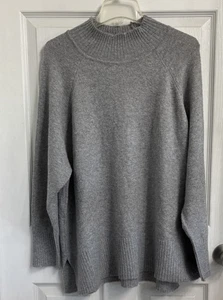 Philosophy eleganter grauer Strickpullover Stehkragen kuschelig 2X neu mit Etikett - Bild 1 von 7