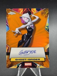 2025 Topps Chrome Marvel Ghost Spider facsímil refractor naranja automático 25/08 - Imagen 1 de 6