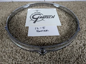 Gretsch USA Snare Drum Hoop 12" 5 Hole Batter Side Chrome Die Cast NOS - Picture 1 of 4