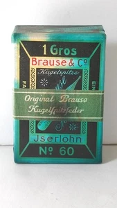 DE COLECCIÓN BRAUSE&Co PLUMA N.º 60, 1 Gros PLUMA PLUMILLAS, CAJA, JSERLOHN, Alemania, años 30 - Imagen 1 de 12