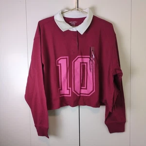 NEW Mighty Fine Women's Size Extra Large Rugby 10 Graphic Sweatshirt Red XL - Picture 1 of 6