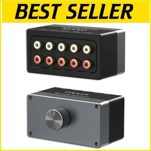 Premium RCA Audio Switch Box - 4 Input/Output Selector for Clutter-Free Setup - Picture 1 of 8
