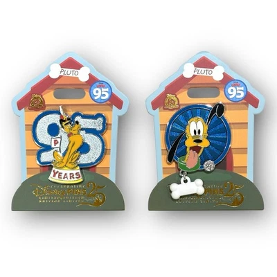 Набор из двух значков ограниченного выпуска Disney Parks 2025 Pluto 95th Anniversary новые LE - Изображение 1 из 3