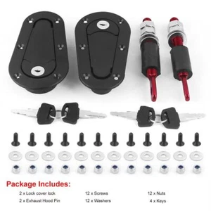 Universal Racing Car Flush Mount Quick Release Hood Latch Pin With Key Locking - Imagen 1 de 8