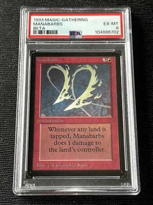 Beta Manabarbs Limited Edition Magic the Gathering MTG PSA EX-MT - Image 1 of 2