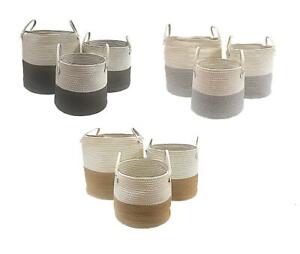 Cotton Rope Woven Storage Basket Collapsible Laundry Basket Nursery Organiser