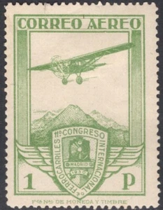 Spanien 1 Ptas. 1930 grün / gut zentriert / unbezahlbar klare Stelle / MH de Fer - Bild 1 von 2