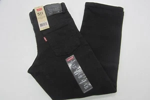 *NWT* Levi’s 511 Slim  Girl's Mid Rise Stretch Black Jeans Size 7R - Picture 1 of 3