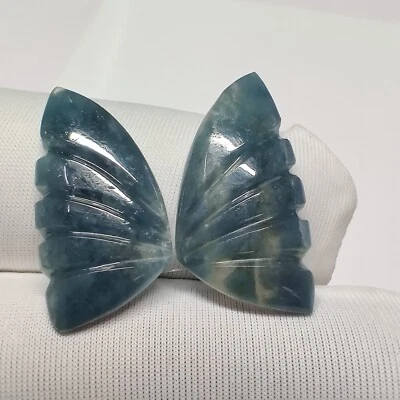 Par de piedras preciosas cabujón con forma de mariposa tallado turmalina natural 15 quilates Foto 1 de 4