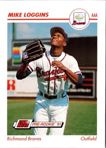 1991 Line Drive AAA Mike Loggins #433 Richmond Braves Baseball Card