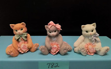 Enesco Calico Kittens 1993 Set of 3 Valentine Figurines 623520