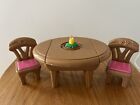Vintage Fisher Price Loving Family Dollhouse Furniture Dining Table Musical 1999
