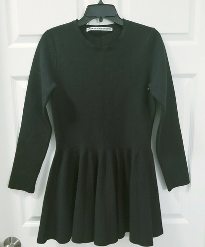 Abito ALEXANDER WANG manica lunga aderente e svasato taglia XL nero R$695