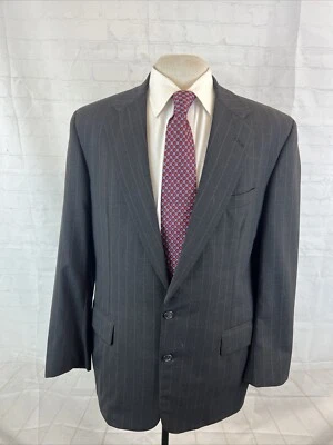 Tom James Men's Dark Gray Striped Blazer 44R $895 - Image 1 of 4
