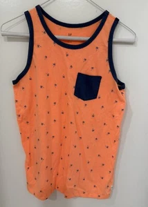 GAP Kids Boys Orange Palm Tree Tank Size XXL With Pocket - Picture 1 of 4