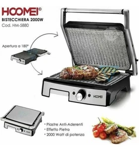 Piastra Elettrica 2000W Bistecchiera Regolabile con Termostato x Panini HM-5880 - Foto 1 di 3