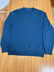 Bonobos Sweater Men's Large Blue Extra Fine Merino Wool V-Neck Long Sleeve - Picture 1 of 10