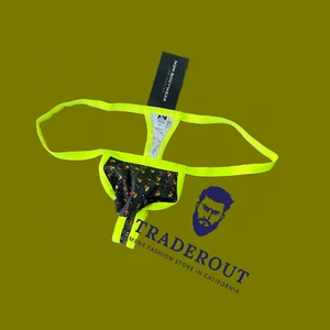 N2N Bodywear Men Olive green Neon sexy ass swim G-string Thong swimwear M L XL - Picture 1 of 5