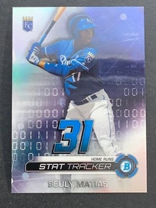2019 Bowman Chrome Baseball Stat Tracker Seuly Matias Kansas City Royals - Picture 1 of 6