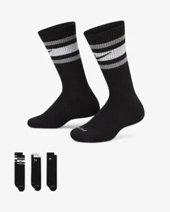 Nike Everyday Plus Cushioned Crew Socks Kid 3y-5y Basketball Sports  - Picture 1 of 4