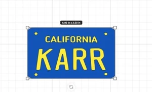 Pegatina de placa KNIGHT INDUSTRIES California • Knight Rider • KARR• Calcomanía personalizada - Imagen 1 de 5