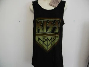 *NEW TAGGED* AMPLIFIED KISS ARMY BLACK LONG SLEEVELESS TOP SMALL 8 100% COTTON - Picture 1 of 5