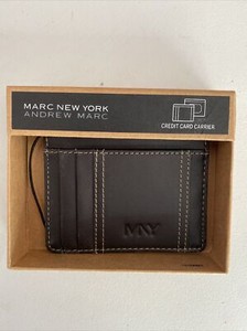 marc New York Credit Card Carrier Dark Brown leather card holder New Box Wallet