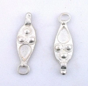 DOS 1 3/10 x 1/3 pulgadas fundido esterlina alargado 8,7 mm x 5 mm pendiente de pera colgante - Imagen 1 de 2