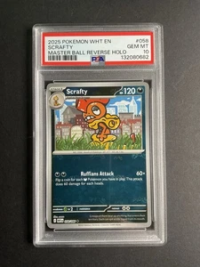 Scrafty 058 PSA 10 2025 Pokémon WHT EN Master Ball Reverse Holo - Bild 1 von 2