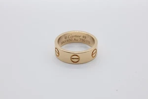 Alianza de boda Cartier modelo clásico Love oro amarillo de 18 quilates talla 4,75 (49) - Imagen 1 de 10