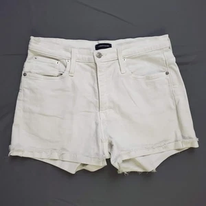 J Crew Damenjeans kurz Größe 30 mittlerer Bund 3" Schrittlänge Reißverschluss weiß Denim Bündchen * - Bild 1 von 13