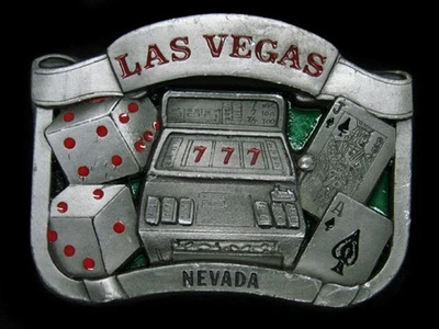 TB05105 HEBILLA CONMEMORATIVA VINTAGE AÑOS 80 *LAS VEGAS NEVADA* JUEGOS DE AZAR Y CASINO Foto 1 de 2
