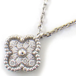 Van Cleef & Arpels Necklace Sweet Alhambra VCARO85900 Clover Diamond 750WG - Picture 1 of 9