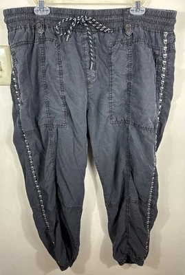 by Anthropologie Byron Seamed Utility Joggers Pants Women’s 1X Washed Black Soft - Image 1 of 4