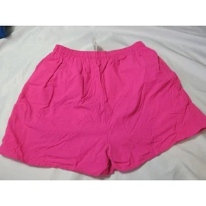 VINTAGE 80s Nylon FLEX-WEAR Neon Pink Swim Trunks Small Shorts NWOT! - Picture 1 of 7