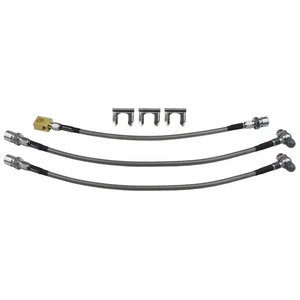 Stainless Braided Brake Hose Kit Front Disc 1970-78 Pontiac Firebird 3pc - Picture 1 of 9