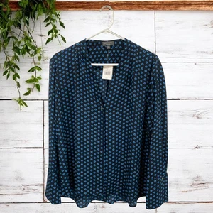 The Limited Collection Blue Dot Long Sleeve Pullover Blouse Sz XL NWT - Picture 1 of 9