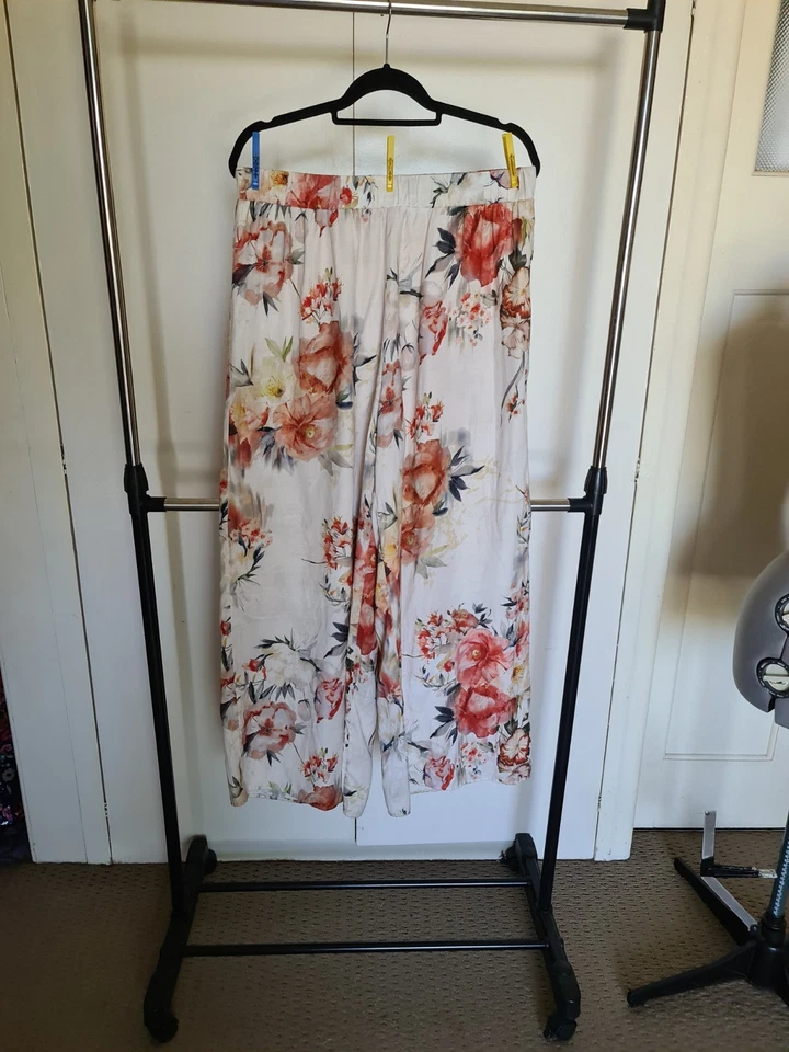 Ladies Pants Size 14 Witchery Wide-leg Elastic Waist  Lovely Colours  VGC - image 1 of 4
